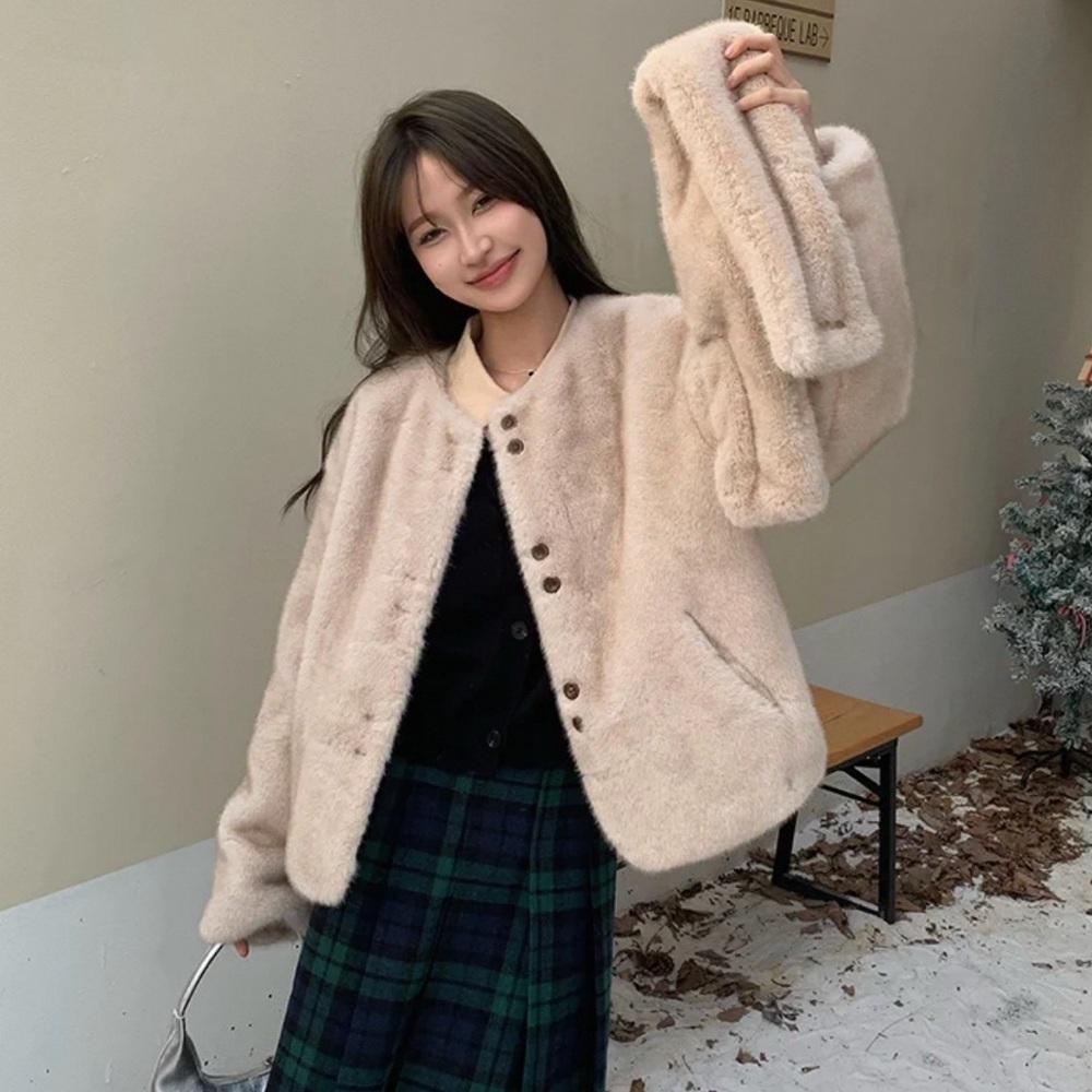 Cream Faux Fur Jacket